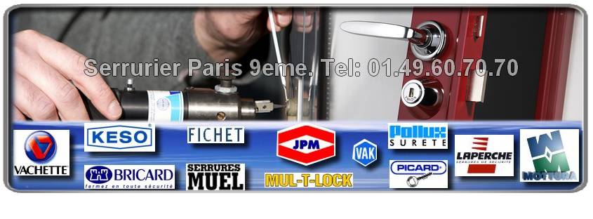 Un artisan serrurier agrée dans Paris 75009:  JPM, Mottura, Mul-t-lock, Muel, Vak, Fichet, Reelax, Vachette,Dom, Picard, Bricard